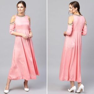 Sassafras Pink Cold Shoulder Dress | Size XL